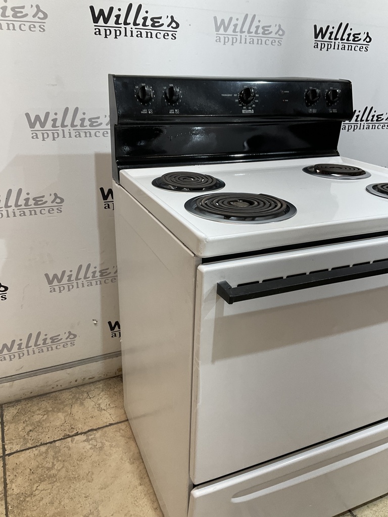 Kenmore Used Electric Stove 220volts (40/50 AMP) 30inches {no cord} (White/Black) 