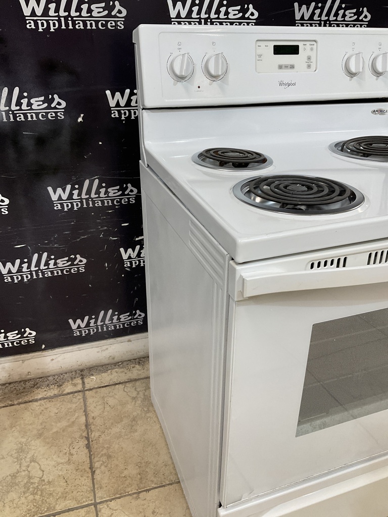 Whirlpool Used Electric Stove 220volts (40/50 AMP) 30inches {3 prong} (White) 