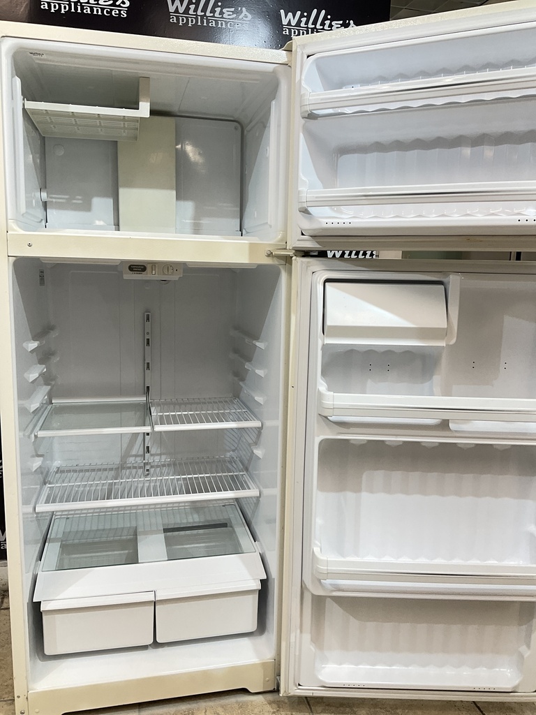 Ge Used Refrigerator Top and Bottom 28x67 (Bisque) 