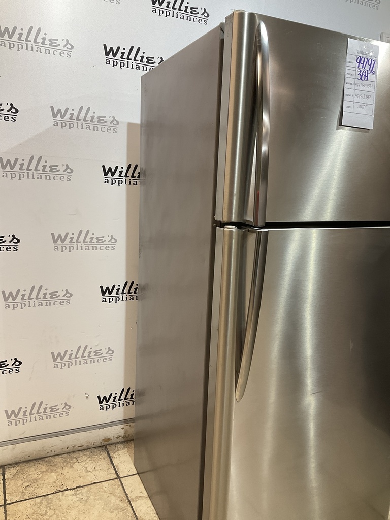 Frigidaire Used Refrigerator Top and Bottom 30x65 1/2” (Stainless Steel) 