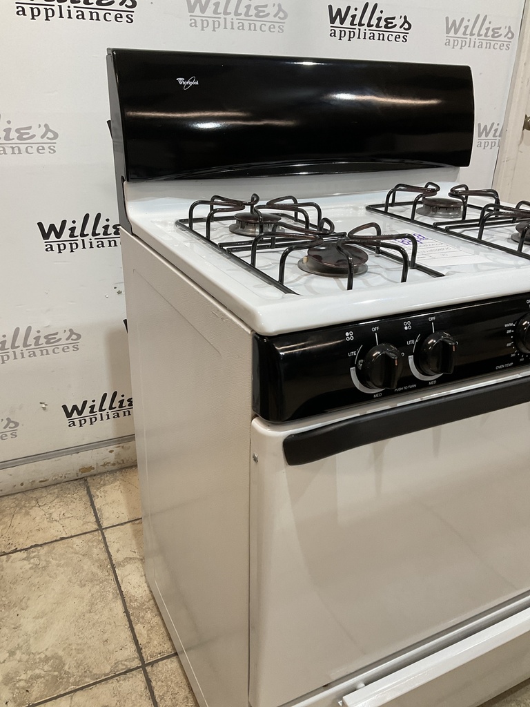 Whirlpool Used Natural Gas Stove 30inches (White/Black) 