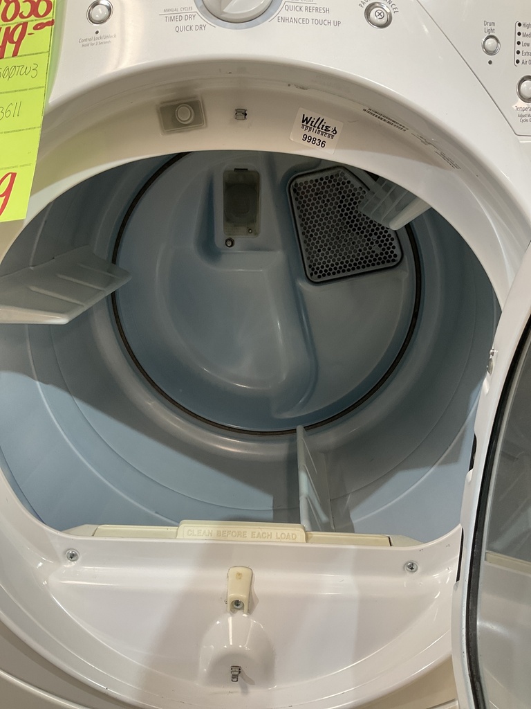 Whirlpool Used Electric Dryer 220volts (30 AMP) 27inches {3 prong} (White) 