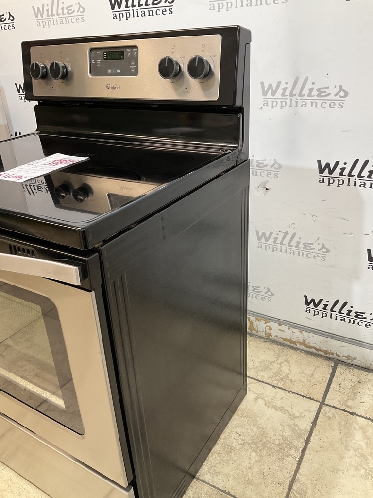 Whirlpool Used Electric Stove 220volts (40/50 AMP) 30inches {3 prong} (Stainless Steel) 