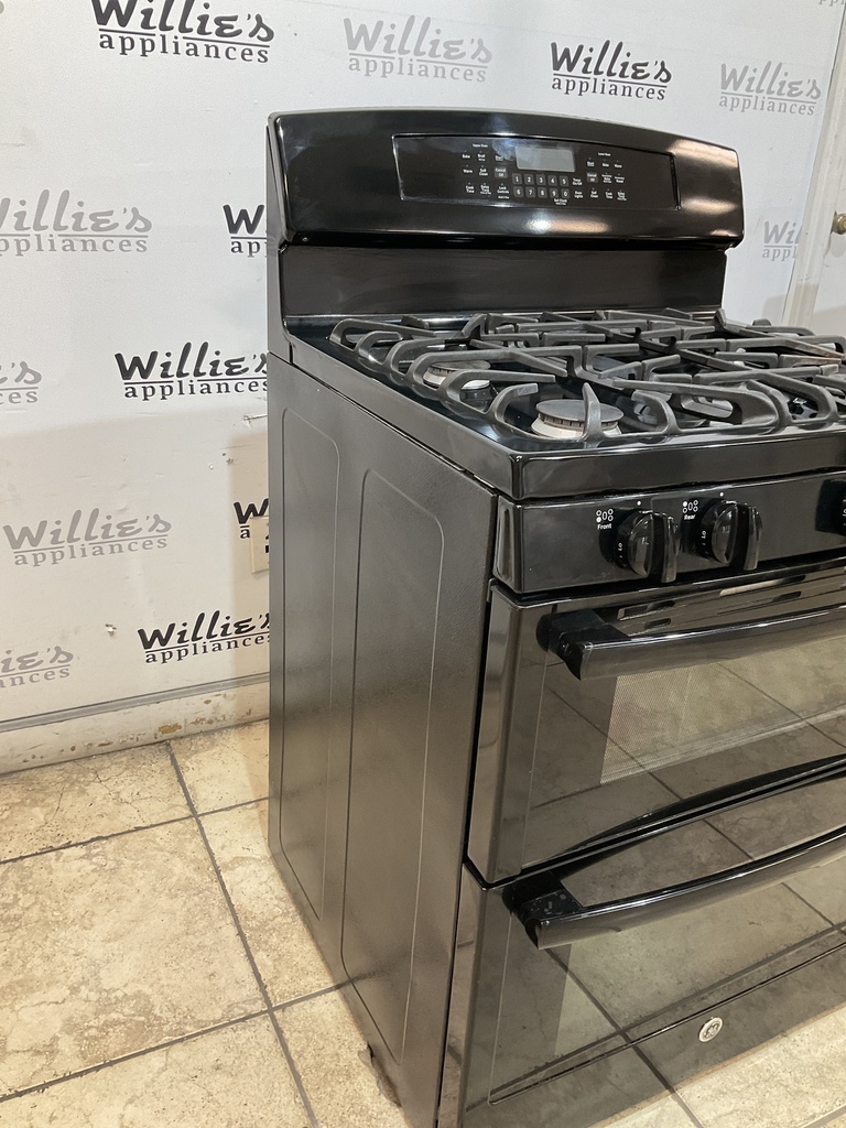 Ge Used Natural Gas Stove Double Oven 30inches (Black) 