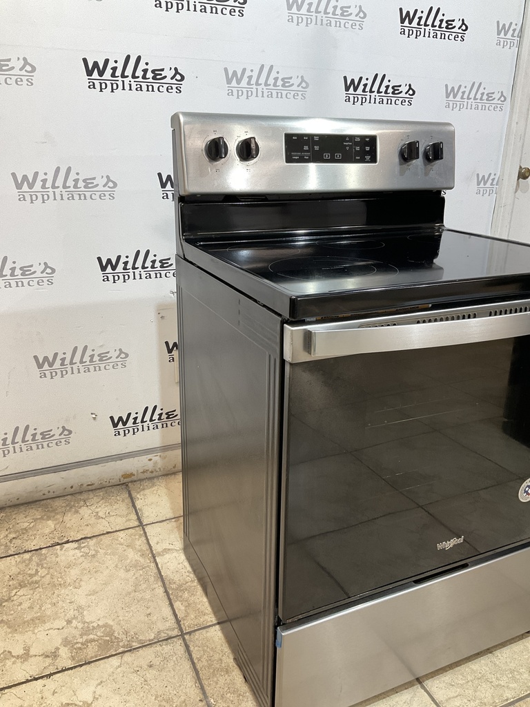 Whirlpool Used Electric Stove 220volts (40/50 AMP) 30inches {3 prong} (Stainless Steel) 