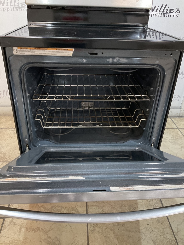 Whirlpool Used Electric Stove 220volts (40/50 AMP) 30inches {3 prong} (Stainless Steel) 