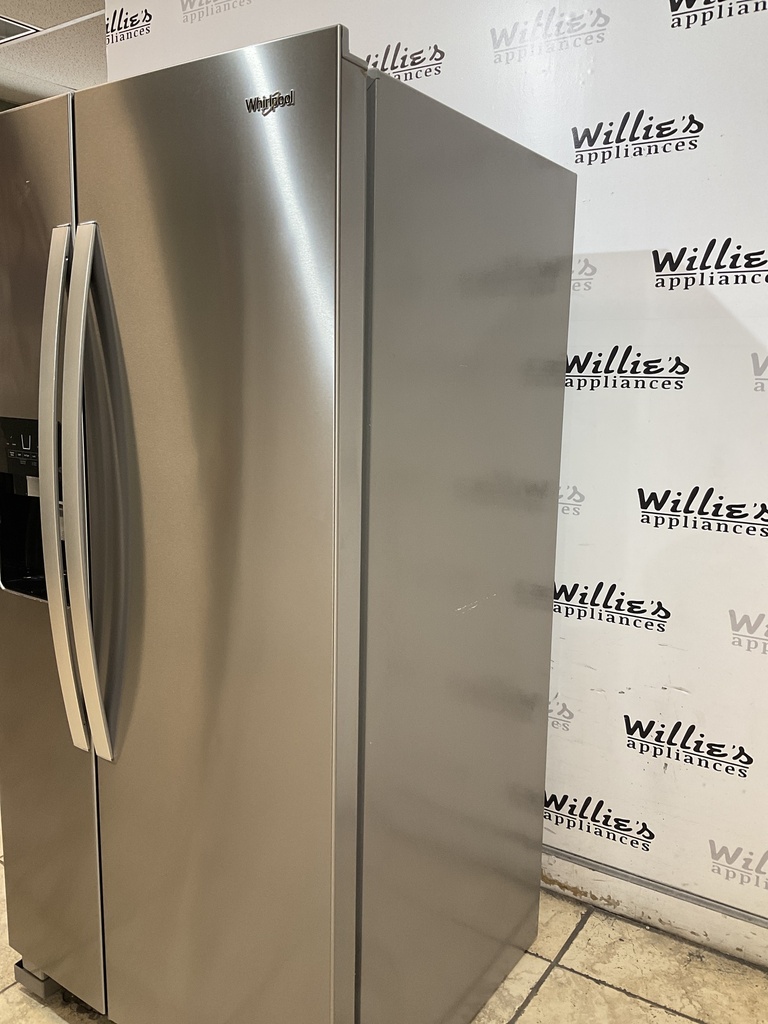 Whirlpool Used Refrigerator Side by Side 33x67 (Stainless Steel) 