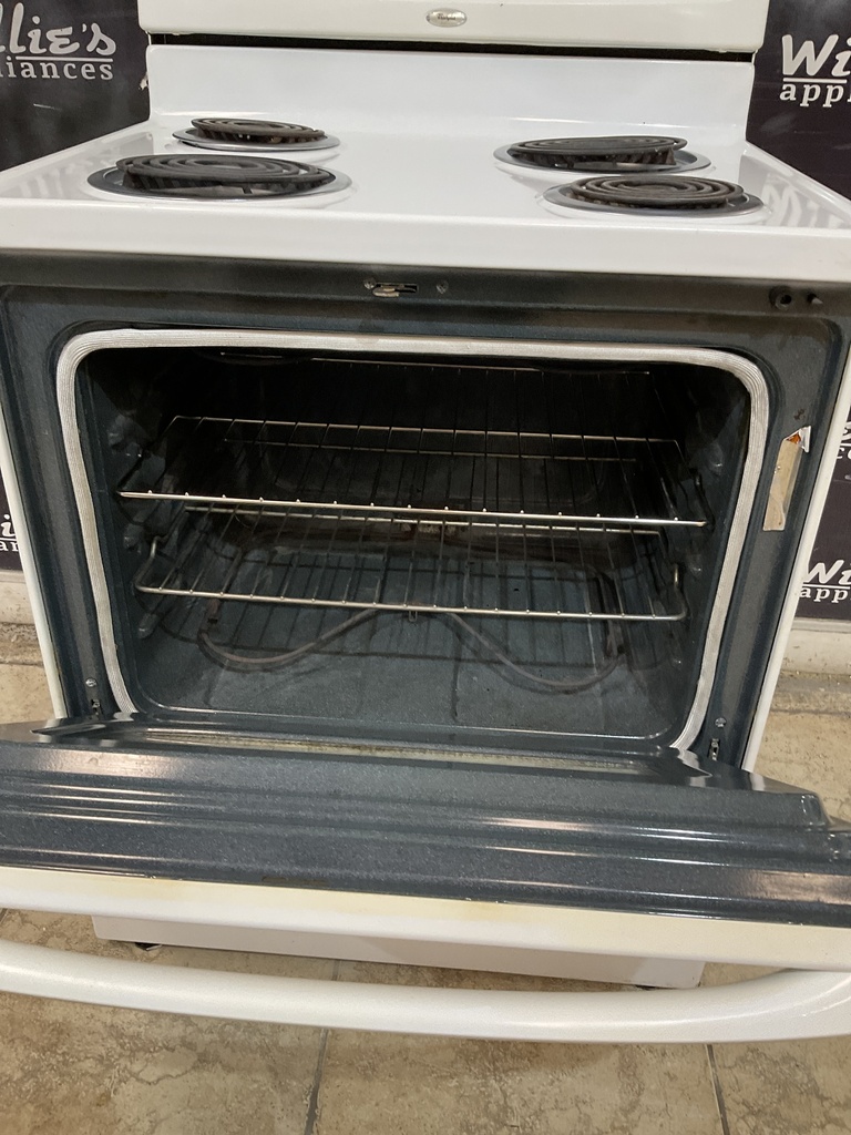 Whirlpool Used Electric Stove 220volts (40/50 AMP) 30inches {no cord} (White) 