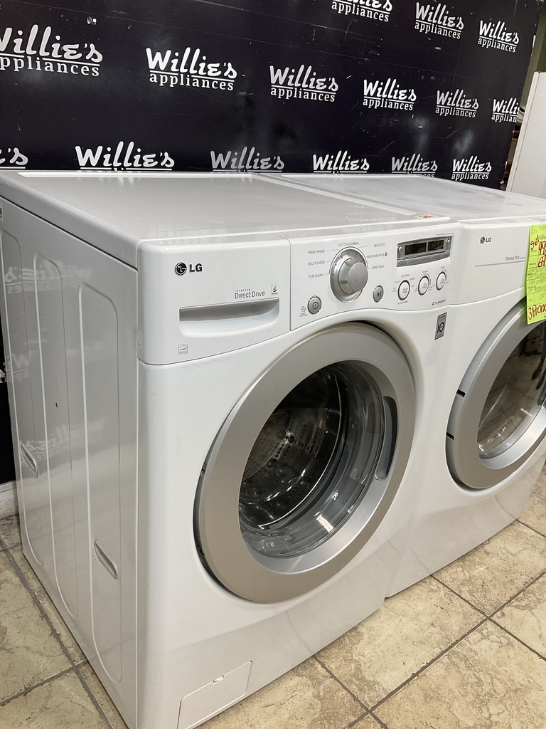 Lg Used Electric Set Washer/Dryer Front-load 220volts (30 AMP) 27inches {3 prong}  (White) 