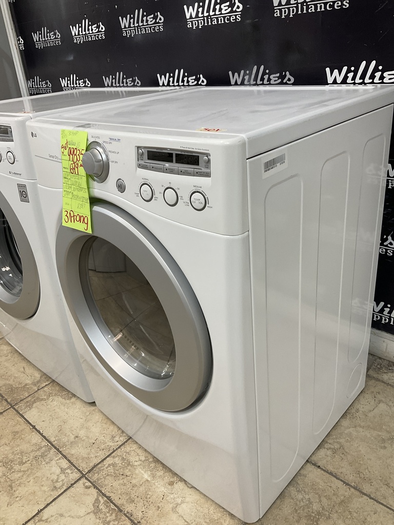 Lg Used Electric Set Washer/Dryer Front-load 220volts (30 AMP) 27inches {3 prong}  (White) 