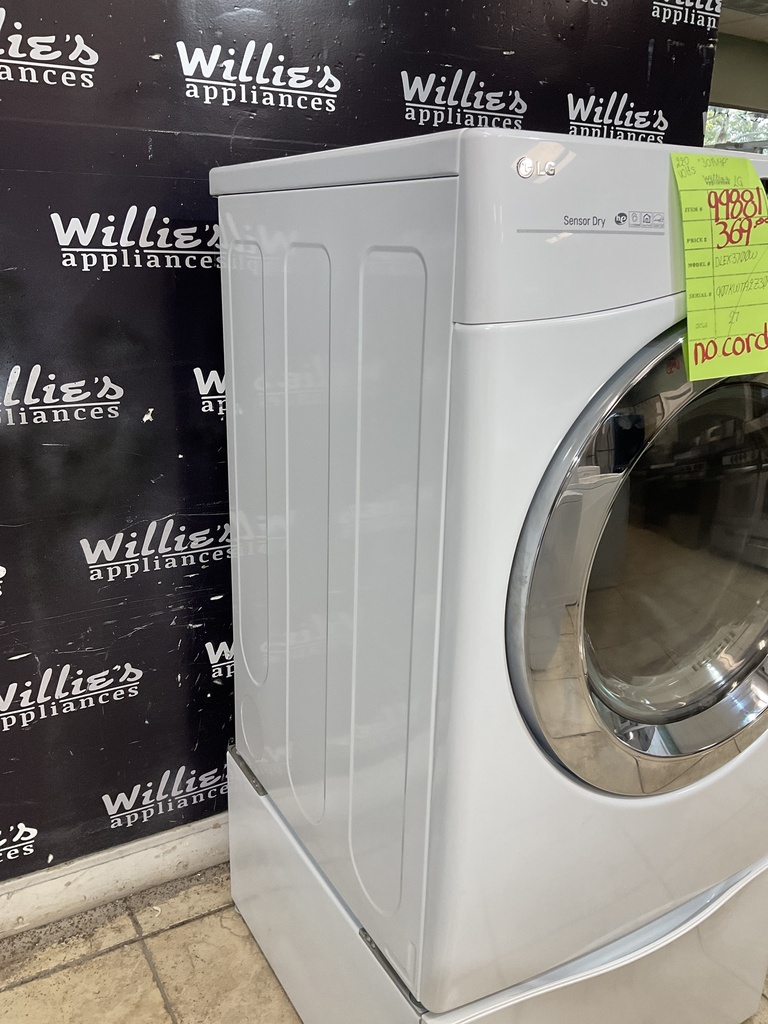 Lg Used Electric Dryer 220volts (30 AMP) 27inches {no cord} (White)