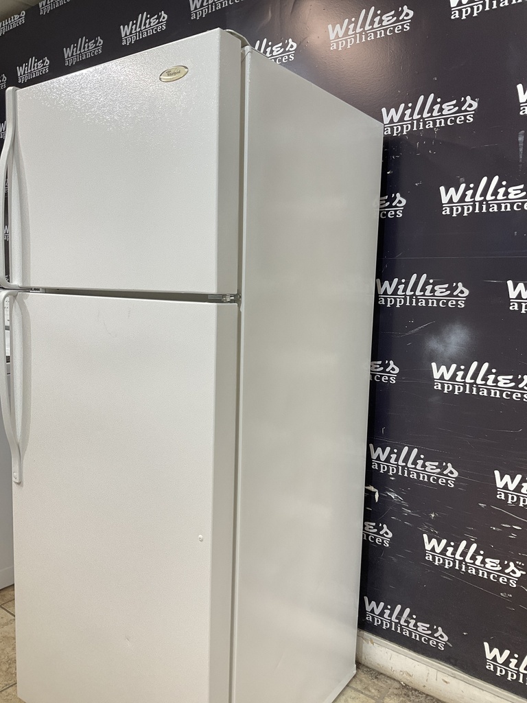Whirlpool Used Refrigerator Top and Bottom 28x67 1/2” (White) 