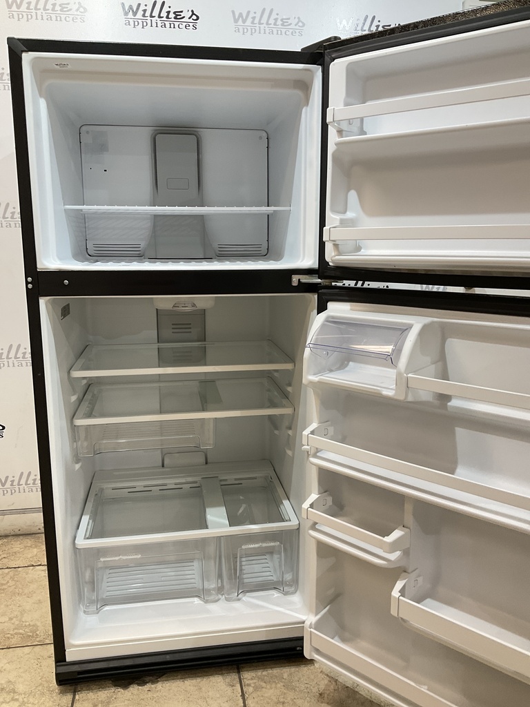 Whirlpool Used Refrigerator Top and Bottom 30x65 1/2” (Black)