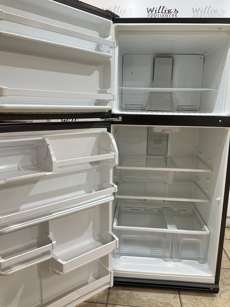 Whirlpool Used Refrigerator Top and Bottom 30x66 1/2” (Black) 