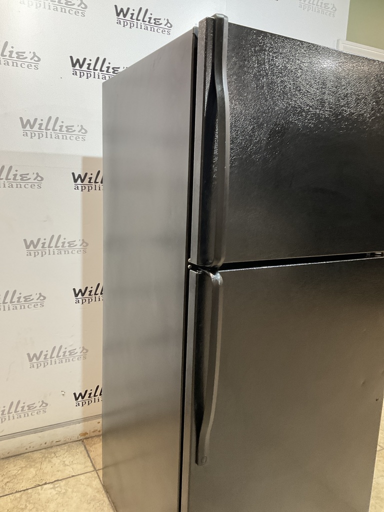 Whirlpool Used Refrigerator Top and Bottom 30x66 1/2” (Black) 