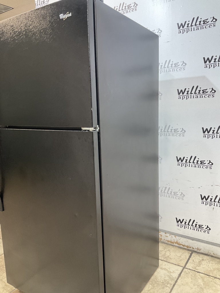 Whirlpool Used Refrigerator Top and Bottom 30x66 1/2” (Black) 