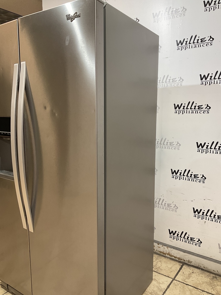 Whirlpool Used Refrigerator Side by Side 36x68 1/2’ (Stainless Steel)