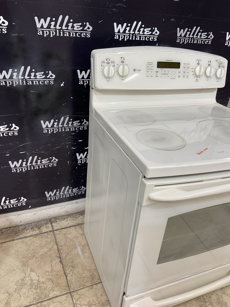 Ge Used Electric Stove Double Oven 220volts (40/50 AMP) 30inches {no cord} (Bisque) 