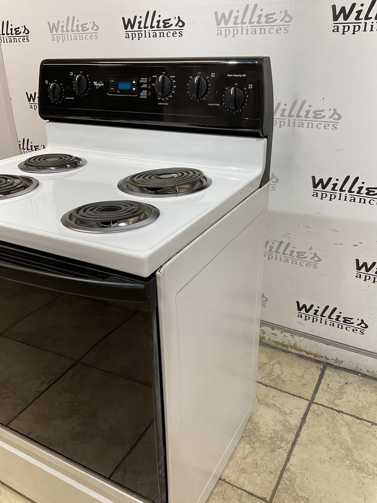 Whirlpool Used Electric Stove 220volts (40/50 AMP) 30inches {no cord} (White/Black)