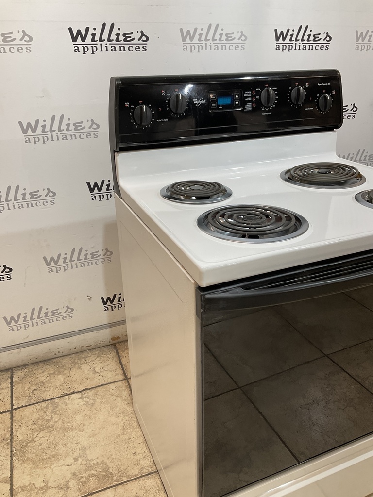 Whirlpool Used Electric Stove 220volts (40/50 AMP) 30inches {no cord} (White/Black)