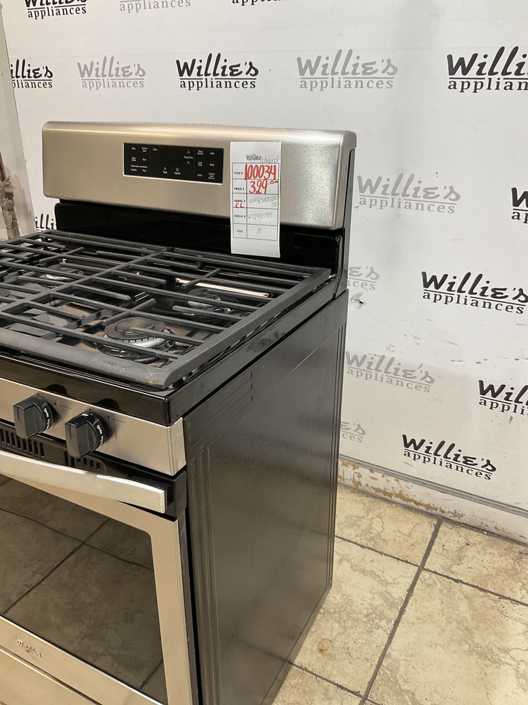 Whirlpool Used Natural Gas Stove 30inches (Stainless Steel) 