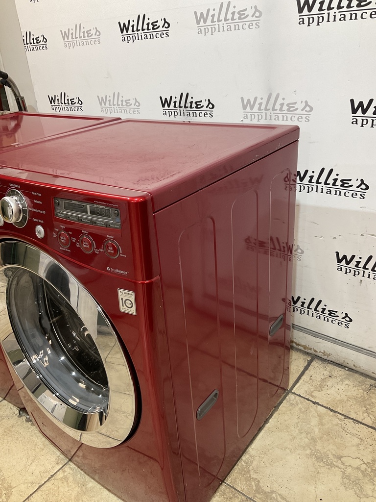 Lg Used Natural Gas Set Washer/Dryer Front-load 27inches (Red) 