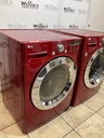 Lg Used Natural Gas Set Washer/Dryer Front-load 27inches (Red) 