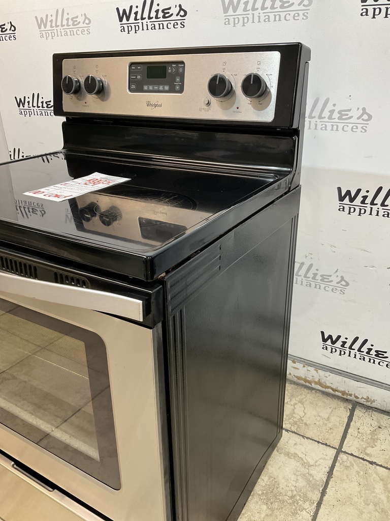 Whirlpool Used Electric Stove 220volts (40/50 AMP) 30inches {no cord} (Stainless Steel)