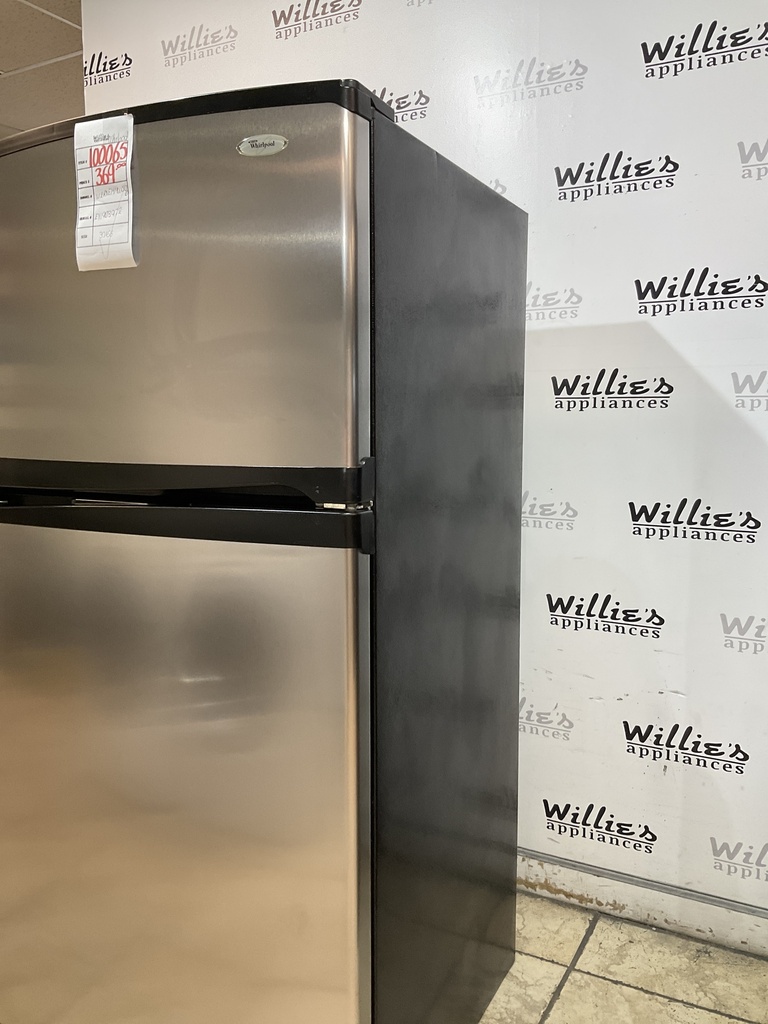 Whirlpool Used Refrigerator Top and Bottom 30x66 (Stainless Steel) 