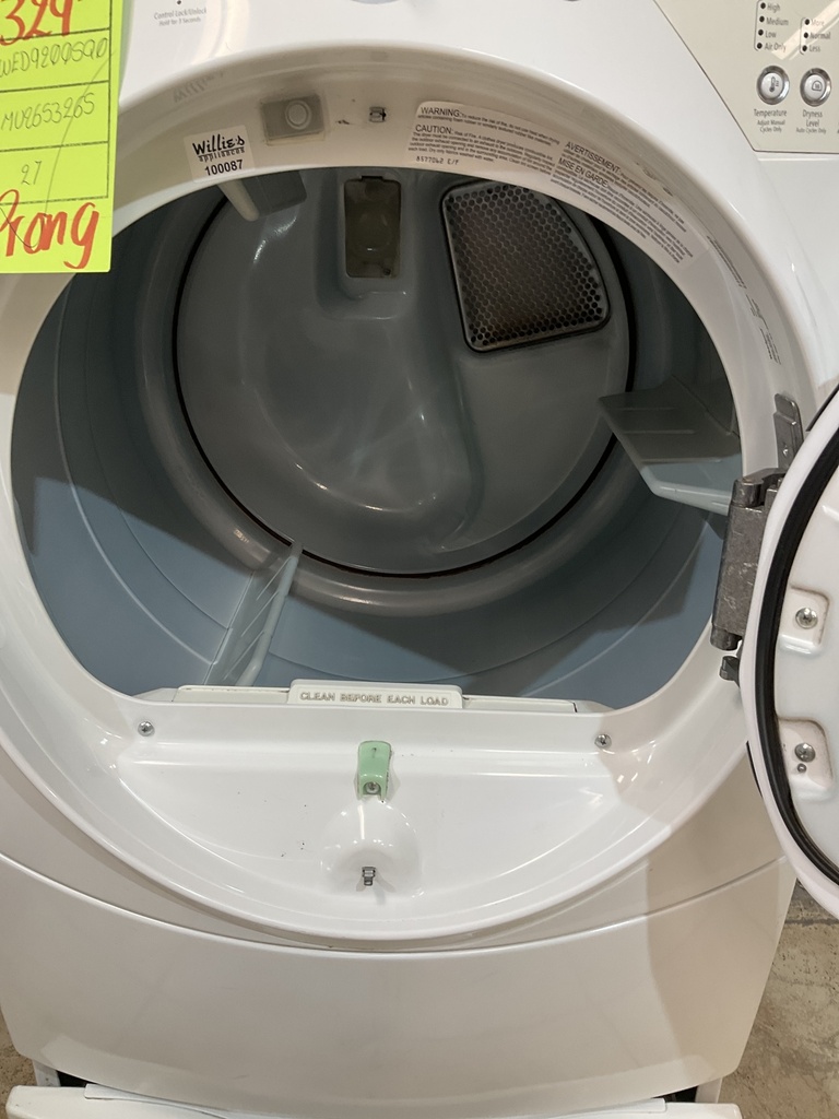 Whirlpool Used Electric Dryer 220volts (30 AMP) 27inches {3 prong} ( White) 