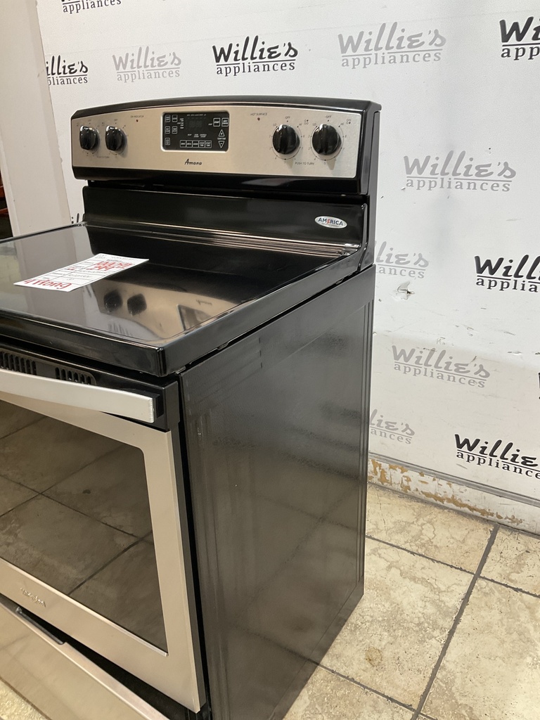 Amana Used Electric Stove 220volts (40/50 AMP) 30inches {4 prong} (Stainless steel) 
