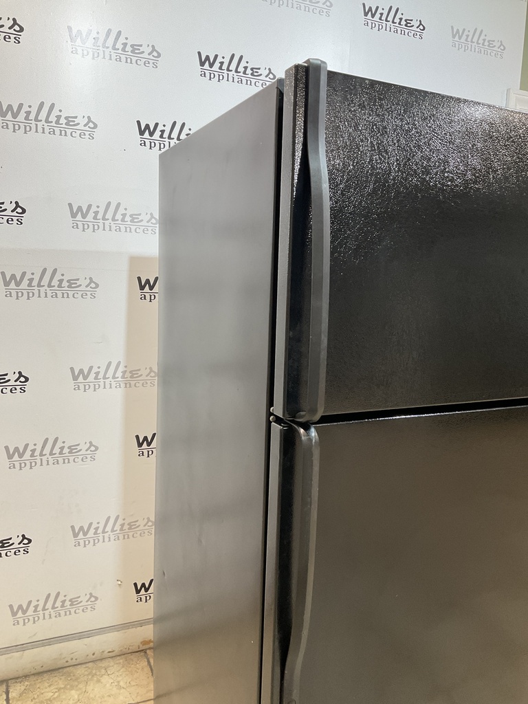 Whirlpool Used Refrigerator Top and Bottom 30x66 1/2” (Black) 