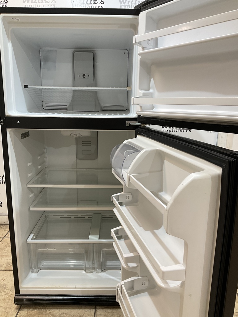 Whirlpool Used Refrigerator Top and Bottom 30x66 1/2” (Black) 