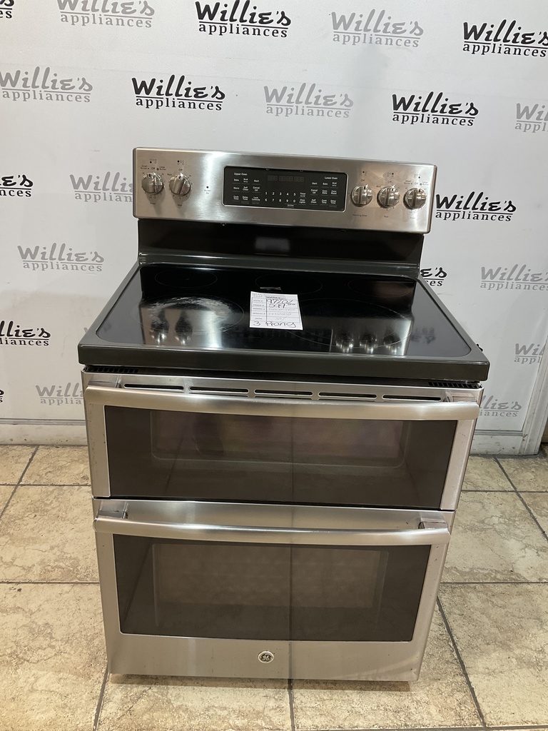Ge Used Electric Stove Double Oven 220volts (40/50 AMP) 30inches {3 prong} (Stainless Steel) 