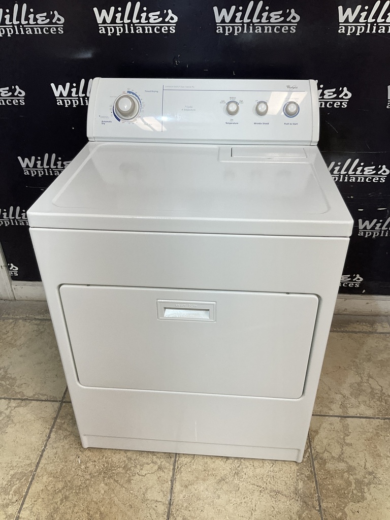 Whirlpool Used Electric Dryer 220volts (30 AMP) 29inches {3 prong} (White )