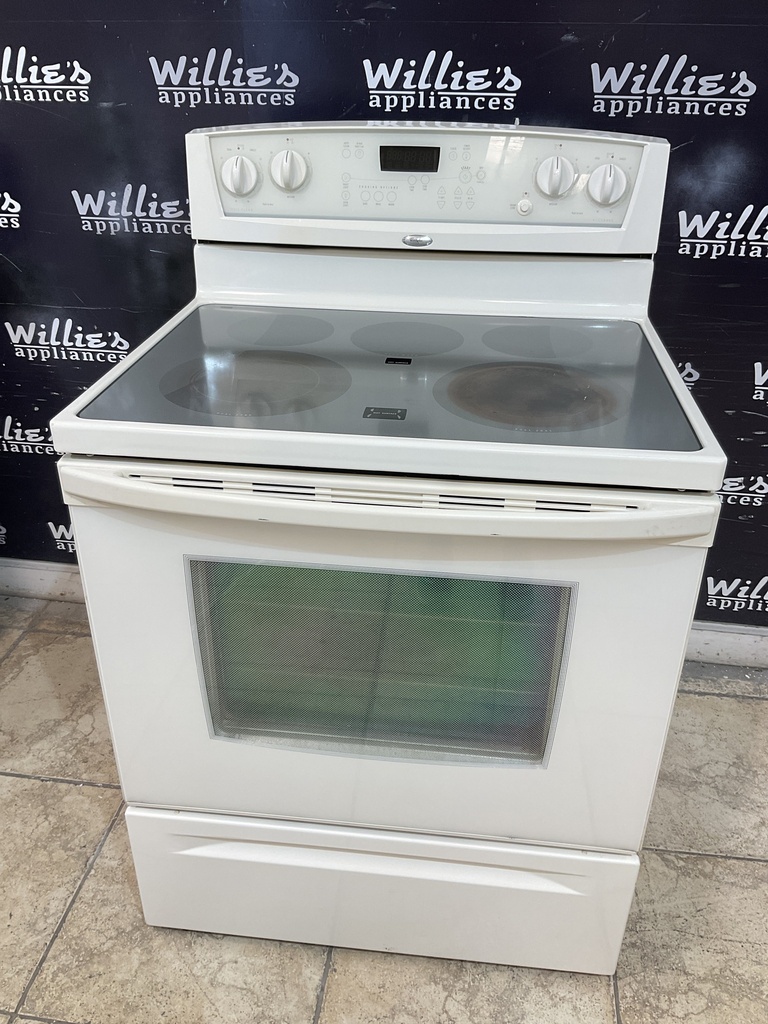 Whirlpool Used Electric Stove 220volts (40/50 AMP) 30inches {no cord} (Bisque)