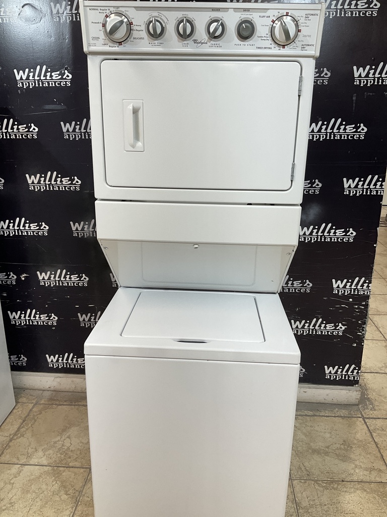 Whirlpool Used Electric Unit Stackable 220volts (30 AMP) 27x72 1/2” {3 prong} (white) 