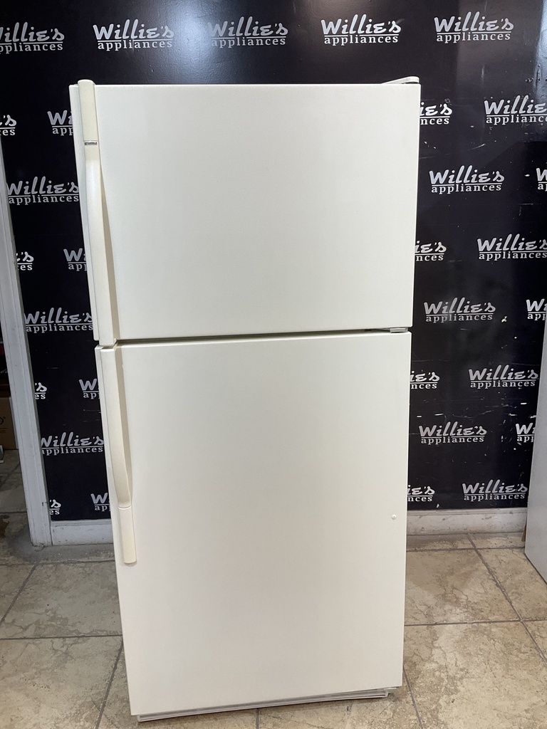 Kenmore Used Refrigerator Top and Bottom 30x65 1/2” (Bisque) 