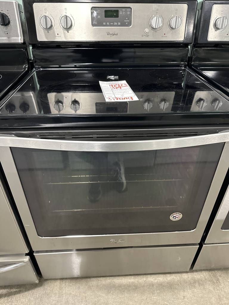 Whirlpool Used Electric Stove 220volts (40/50 AMP) 30inches {3 prong} (Stainless Steel)