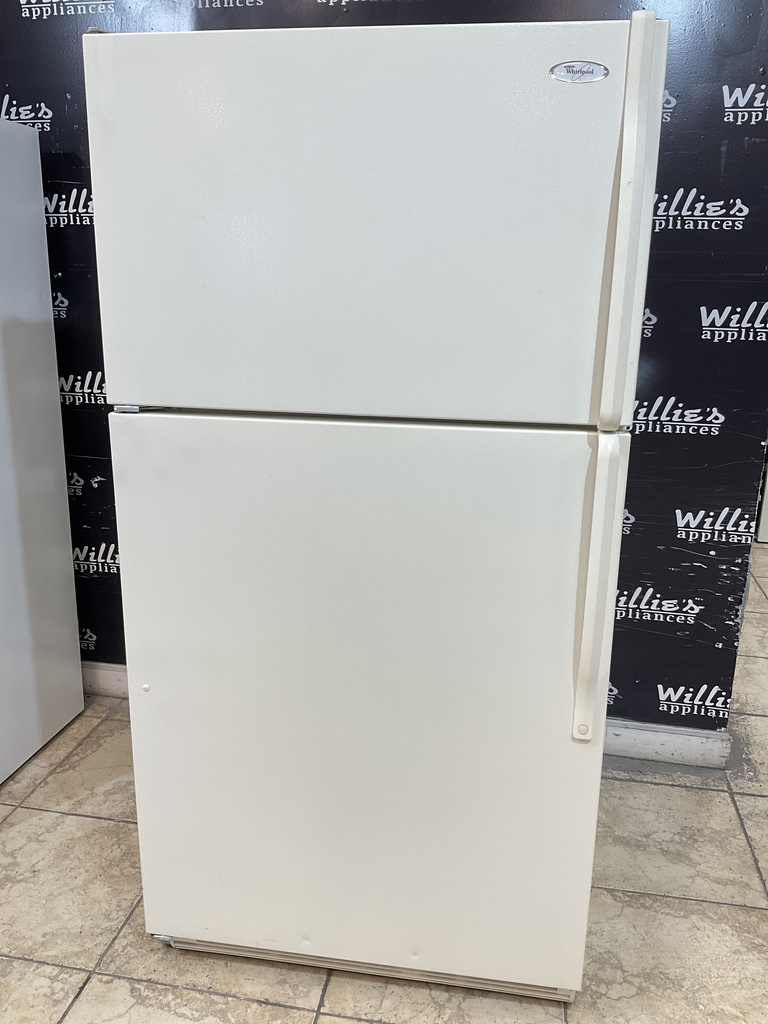 Whirlpool Used Refrigerator Top and Bottom 33x65 1/2” (Bisque)