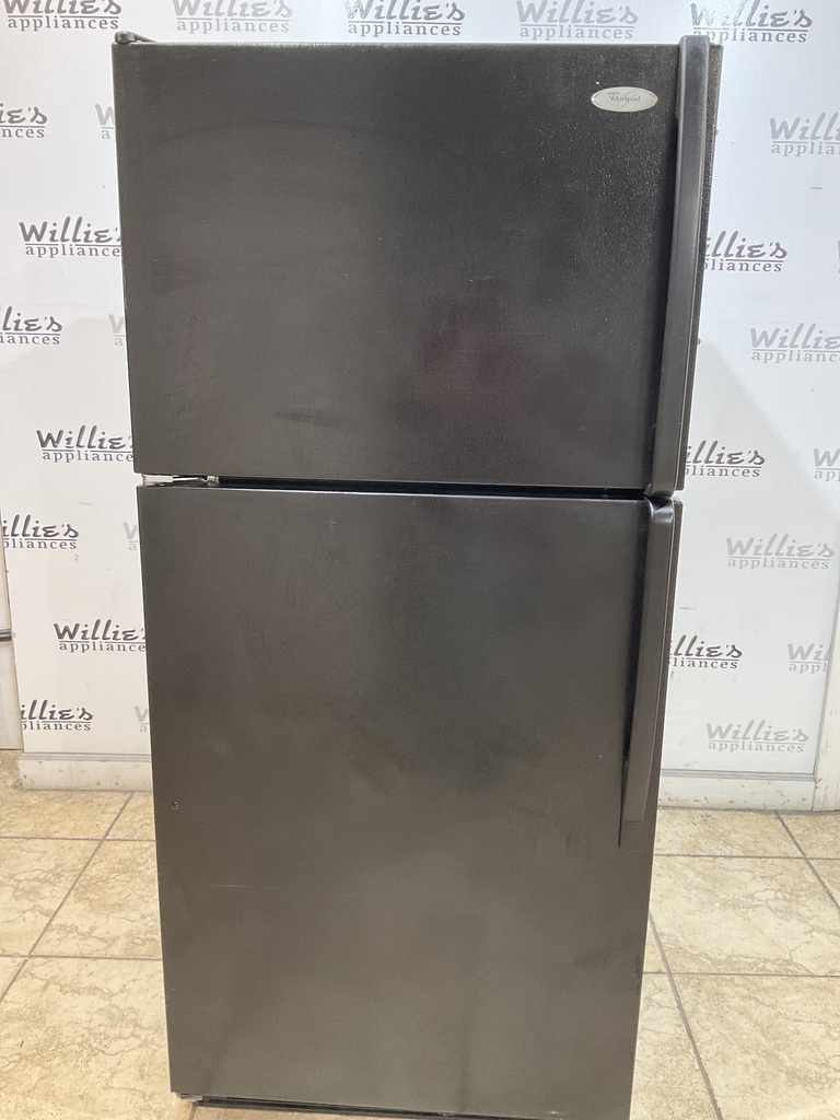 Whirlpool Used Refrigerator Top and Bottom 30x65 1/2” (Bkack) 