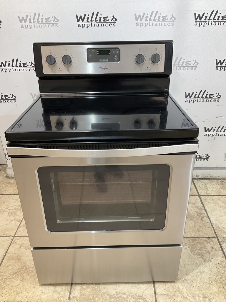 Whirlpool Used Electric Stove 220volts (40/50 AMP) 30inches {3 prong} (Stainless Steel) 