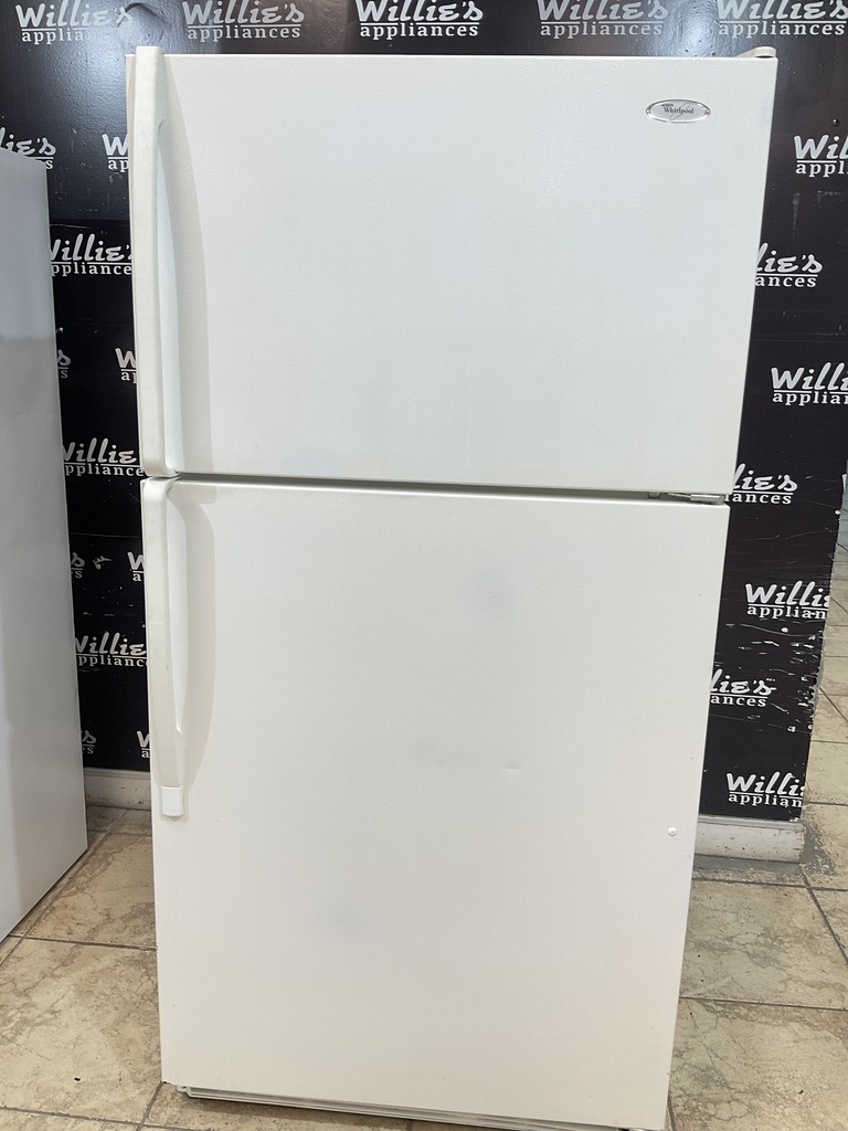 Whirlpool Used Refrigerator Top and Bottom 33x65 1/2” (White) 