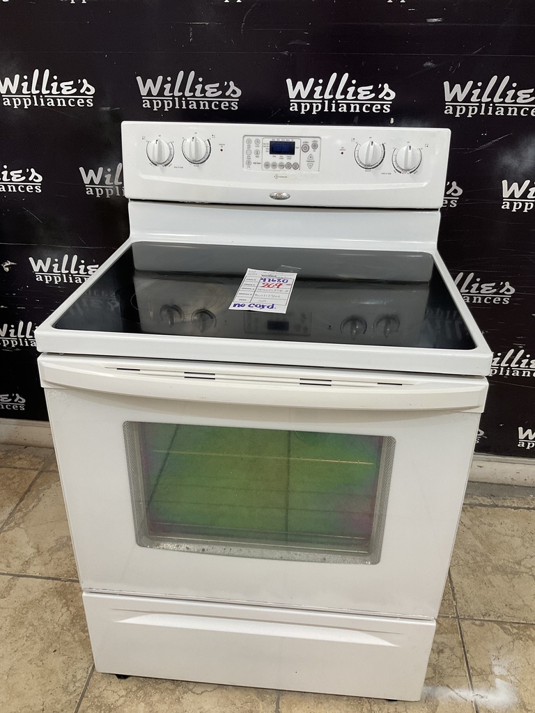 Whirlpool Used Electric Stove 220volts (40/50 AMP) 30inches {no cord} (White) 