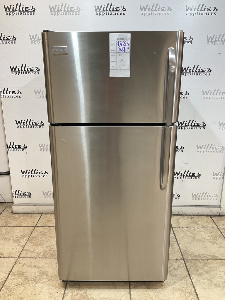 Frigidaire Used Refrigerator Top and Bottom 30x65 1/2” (Stainless Steel)