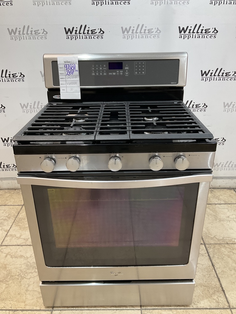 Whirlpool Used Natural Gas Stove 30inches (Stainless Steel) 
