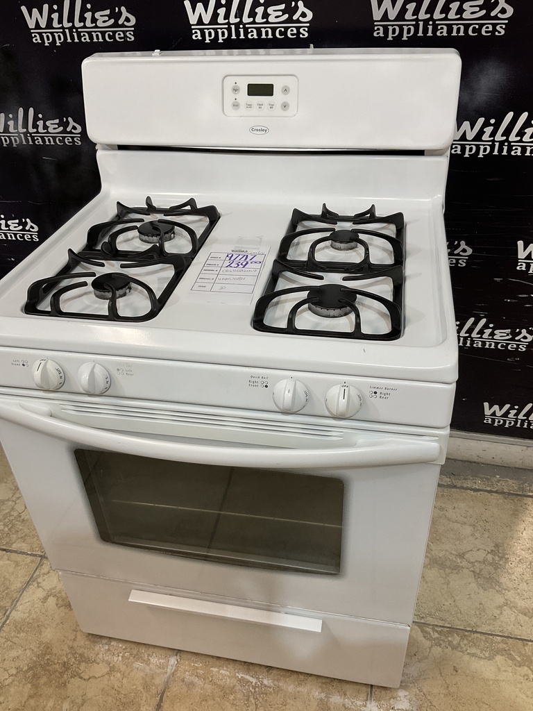 Grosley Used Natural Gas Stove 30inches (White) 