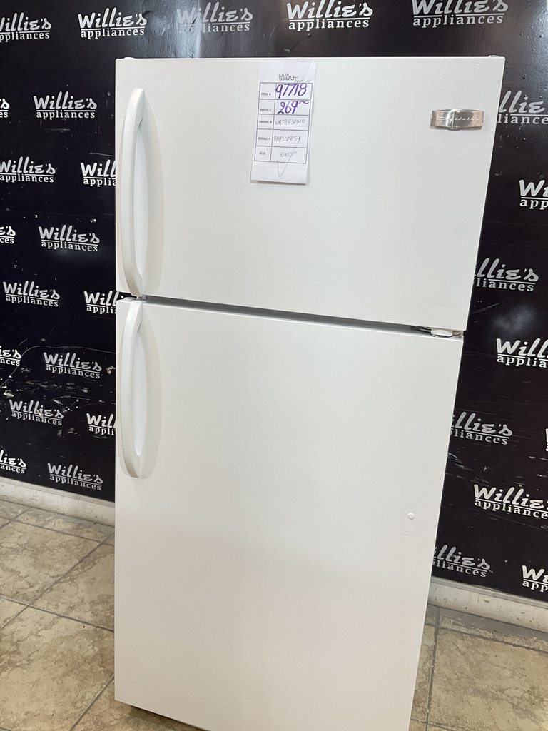 Frigidaire Used Refrigerator Top and Bottom 30x65 1/2” 