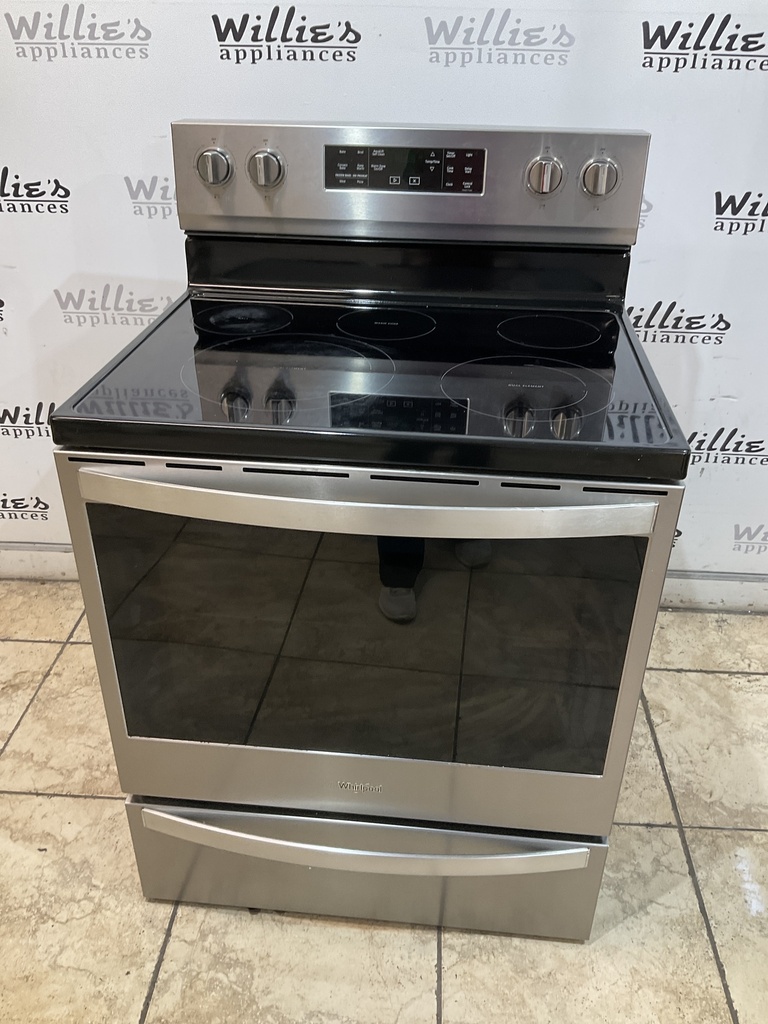 Whirlpool Used Electric Stove 220volts (40/50 AMP) 30inches {3 prong} (Stainless Steel) 