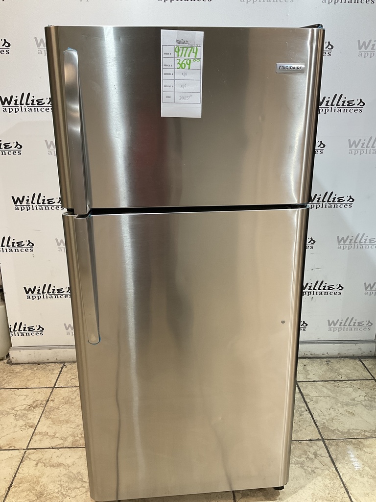 Frigidaire Used Refrigerator Top and Bottom 30x65 1/2” (Stainless Steel)